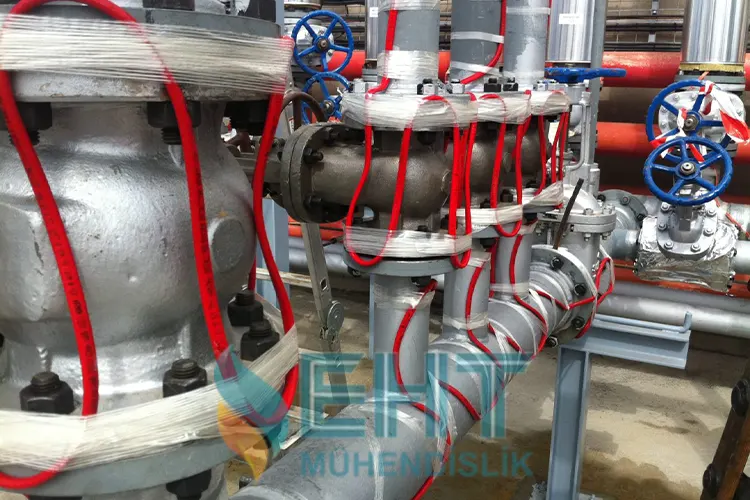 PIPELINE HEATING WITH HEATING CABLE
